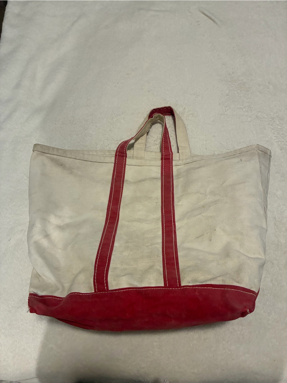 Tote Bag Red and White Cotton